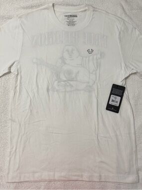 True Religion White Short-Sleeve Graphic Logo Tee